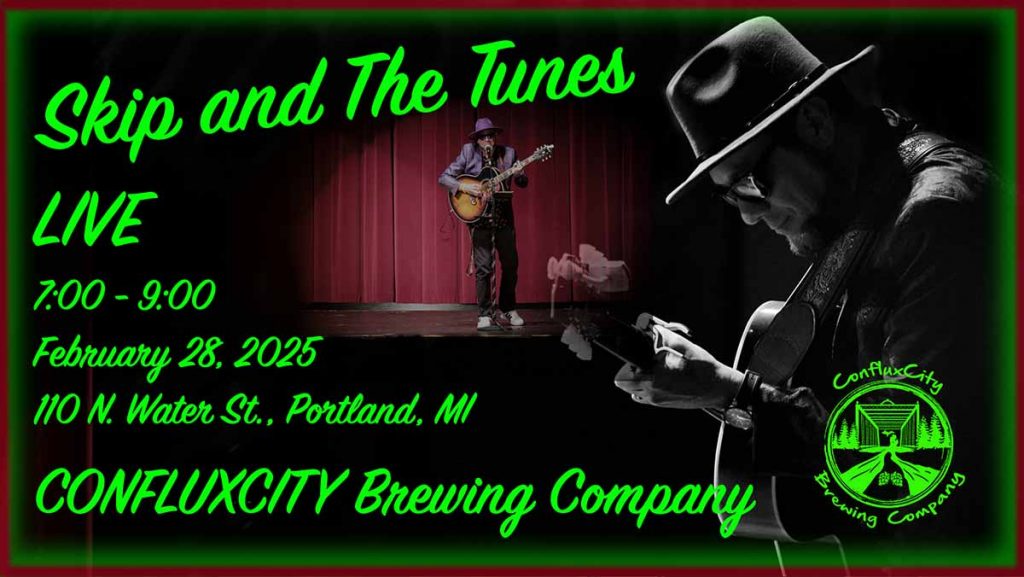 Skip and The Tunes Flyer - Confluxcity Brewing Company. 
